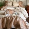 Four-piece Set of Pure Cotton Bedding, French Rose Embroidered Lace, Skin-friendly and Breathable Quilt Cover, Bed Sheet Pillowcase Set.