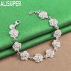 925 Sterling Silver Exquisite 3D Relief Rose Bracelet - Charming Gift Jewelry