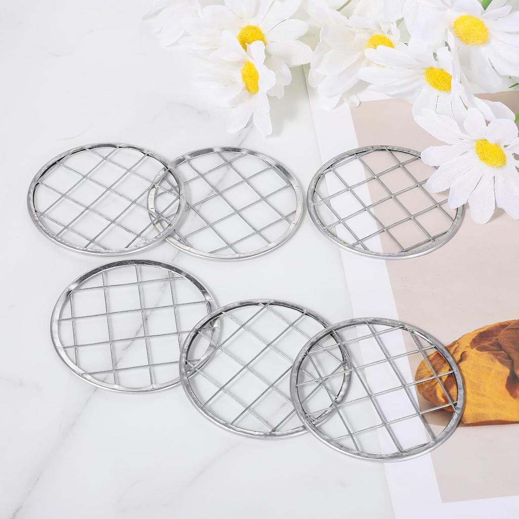 Metal Mason Jar Lid, 8 PCS Flower Jar Frog Lid ert Floral Arrangement Supplies Floral Organizer Lids ert with Square Grids Flower Arrangement Holder