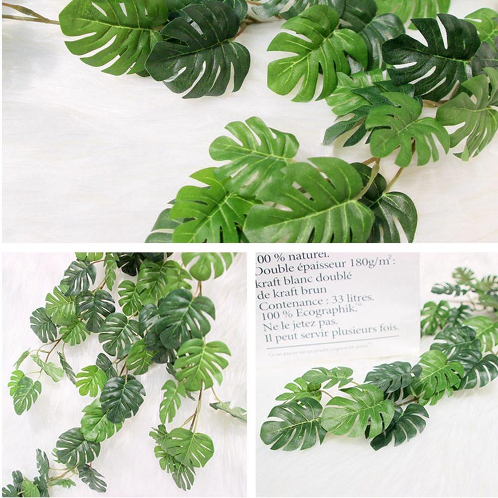 Balcony Floral Faux Plant For Wedding Home Decor Artificial Plant Hanging Rattan Turtle Leaf Vine