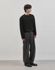WORK ON BODY OFF Rested Semi-Overfit Henley Neck Knit [Black]