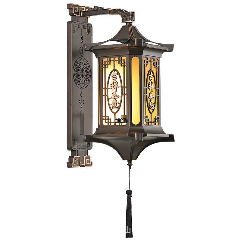 New Solar Wall Lamp - All-Aluminum Chinese Style for Villa, Courtyard, Gate, Pillar & Fence