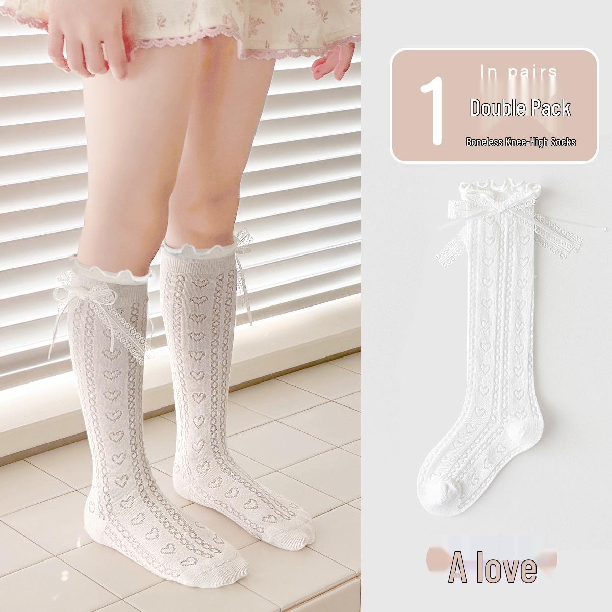 

Белые гольфы принцессы до колена с бантом для девочек Minliu - Тонкие, бесшовные, из гребенного хлопка для лета. M (Foot 14-16CM, Shoe 25-28)