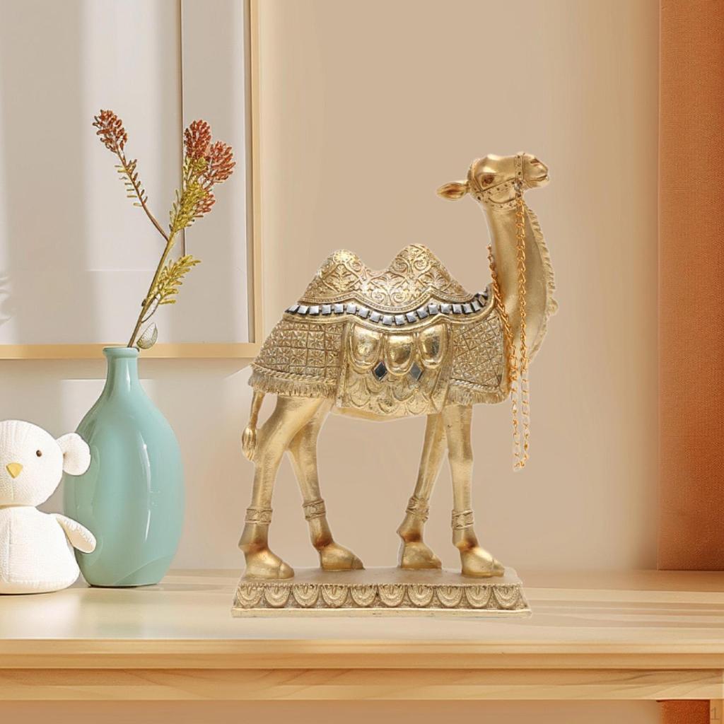 Camel Statue Animal Figurine Centerpiece Home Decor Art Crafts Middle Eastern Ornament Resin