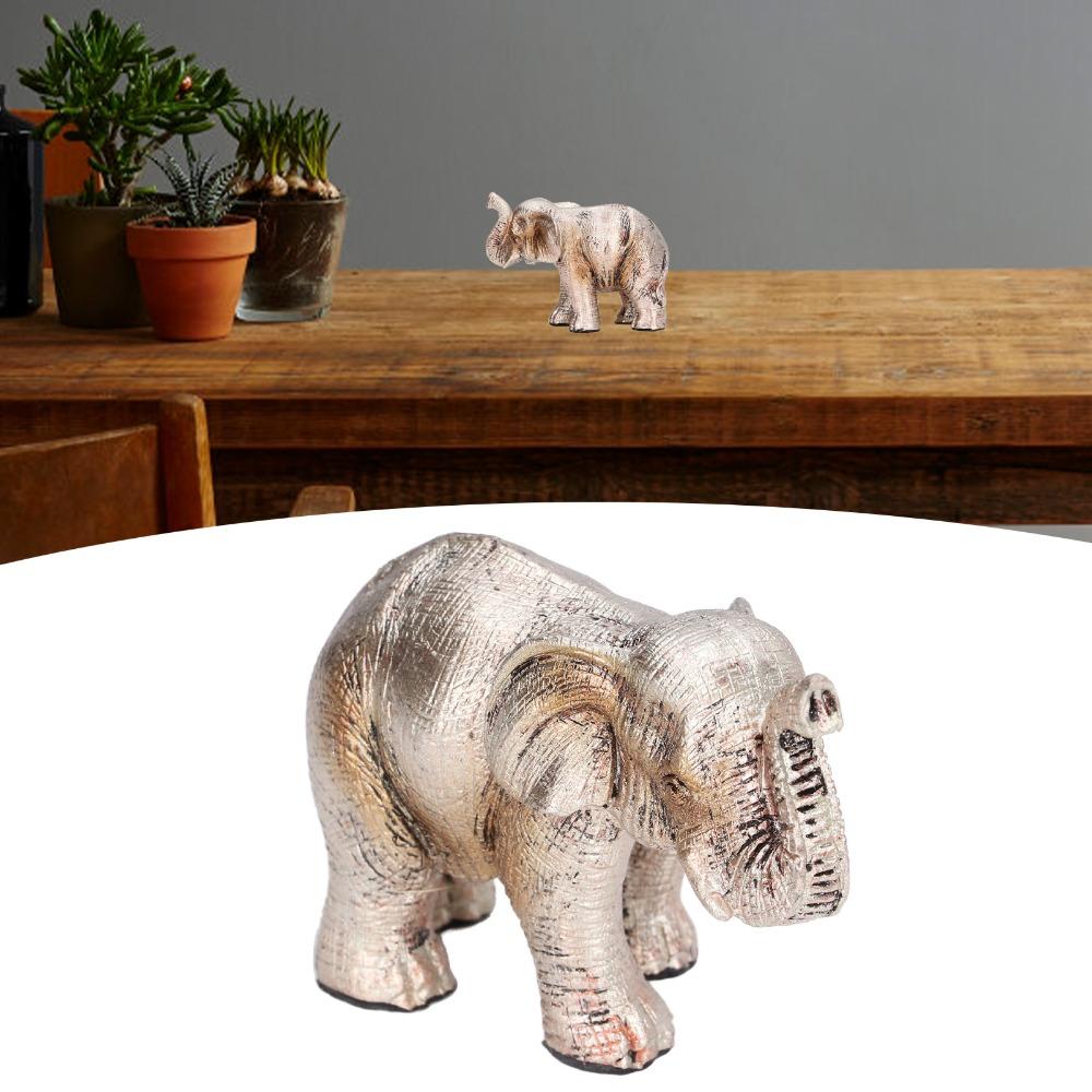 3.35in Elephant Statue Synthetic Resin Animal Statue Elegant Elephant Decoration  For Home