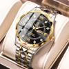 PENGAGAR Luxury Trendy Man Wristwatch Waterproof Stainless Steel Luminous Men Watch Date Week Fashion Quartz Men's Watches Reloj
