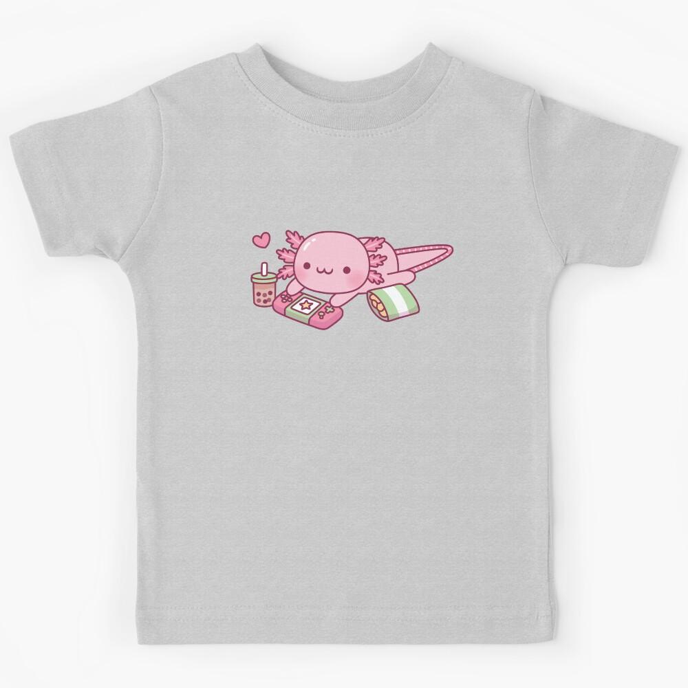 Cute Axolotl Relax Gamer Kids T-Shirt 170