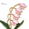 Plant Theme Brooch Flower Pin for Women, Golden Plated Floral Lapel Retro Blossom Badge Pin, Jewelry Daily Wear Parties Artistic