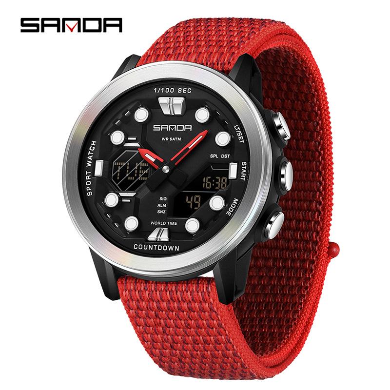 Sanda Watch: Student Fashion Sport, Waterproof, Dual Display, Unisex.