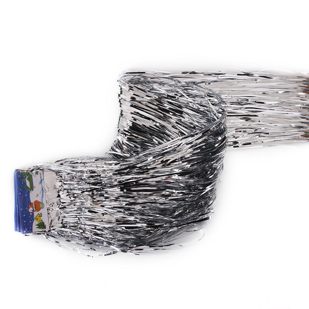 Albero di Natale Decorazione 18cm*1M Filamento Luminoso Decorazione Festa di Natale DIY Foglio di Alluminio Pioggia Ornamento