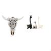 Tribal Bull Head Sculpture And Ceramic Giraffe Statue Wall Hanging Art Table Centerpiece for
