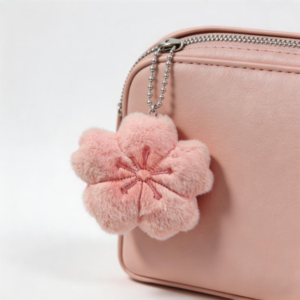 Sakura New Series Plush Keychain Soft Cherry Blossom Bag Pendant Backpack Charm Healing Cute Gift For Girlfriend Women