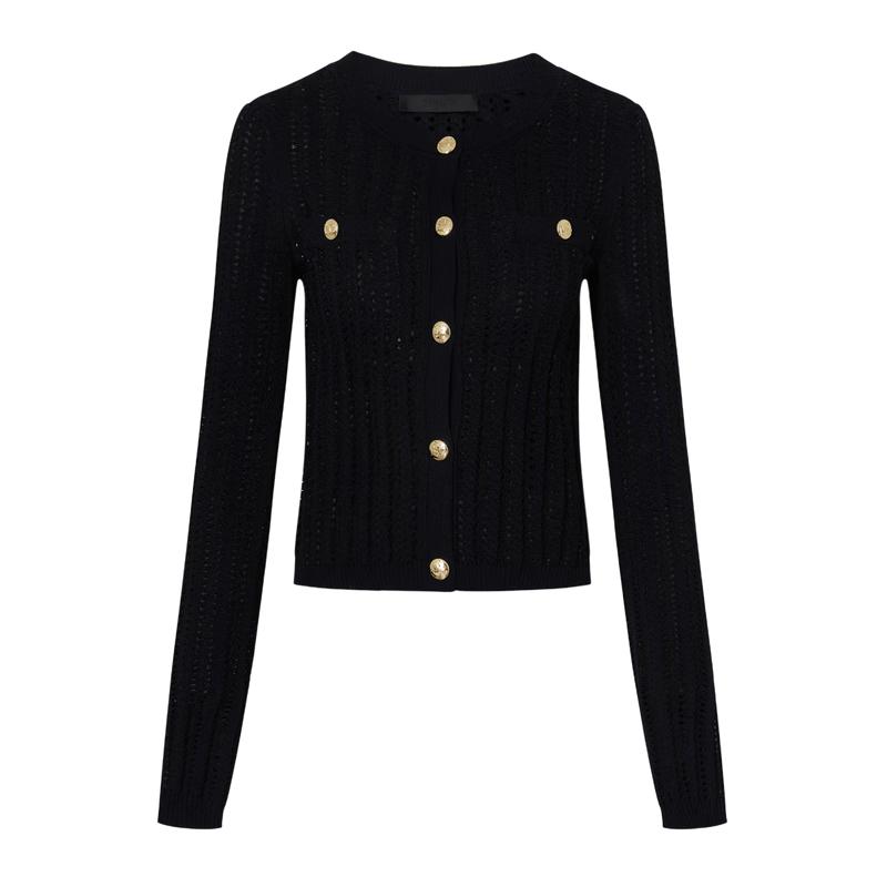 

MO&Co. Кардиган из ацетатной смеси, ажурной вязки, с золотыми пуговицами L 170