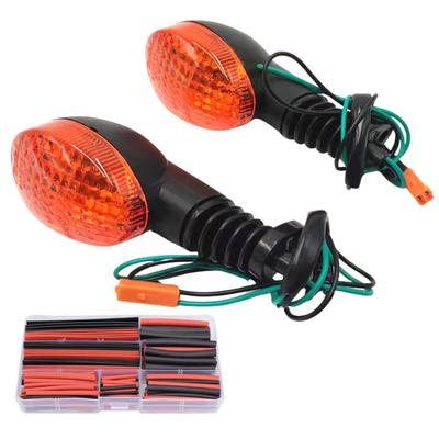 Deepa Ribusu 12V 6W Front and Rear Turn Signals Set for Kawasaki Ninja KLX and Vulcan S with Heat Shrink Tubing 250R, 250, Motorcycles, (Amber) [Used]