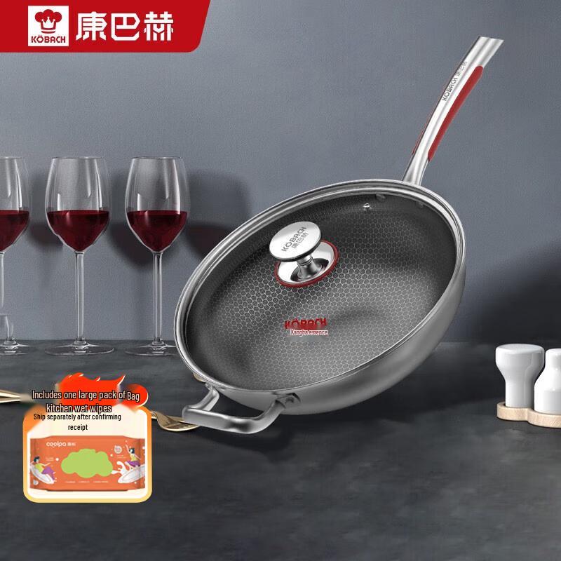 KOBACH 304 Stainless Steel Honeycomb Wok
