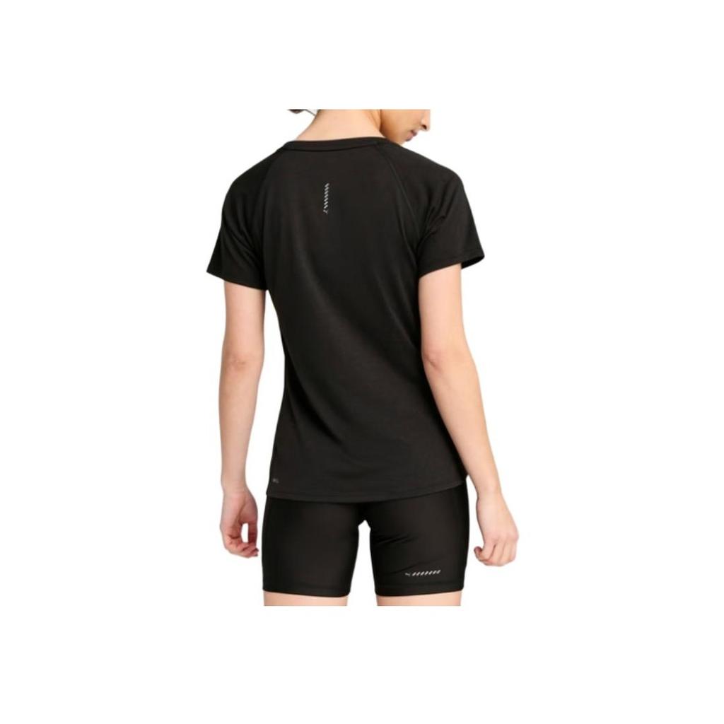 Puma Run Velocity Moisture Wicking Quick Dry Training Running T-Shirt Women Tops Black 527275-01