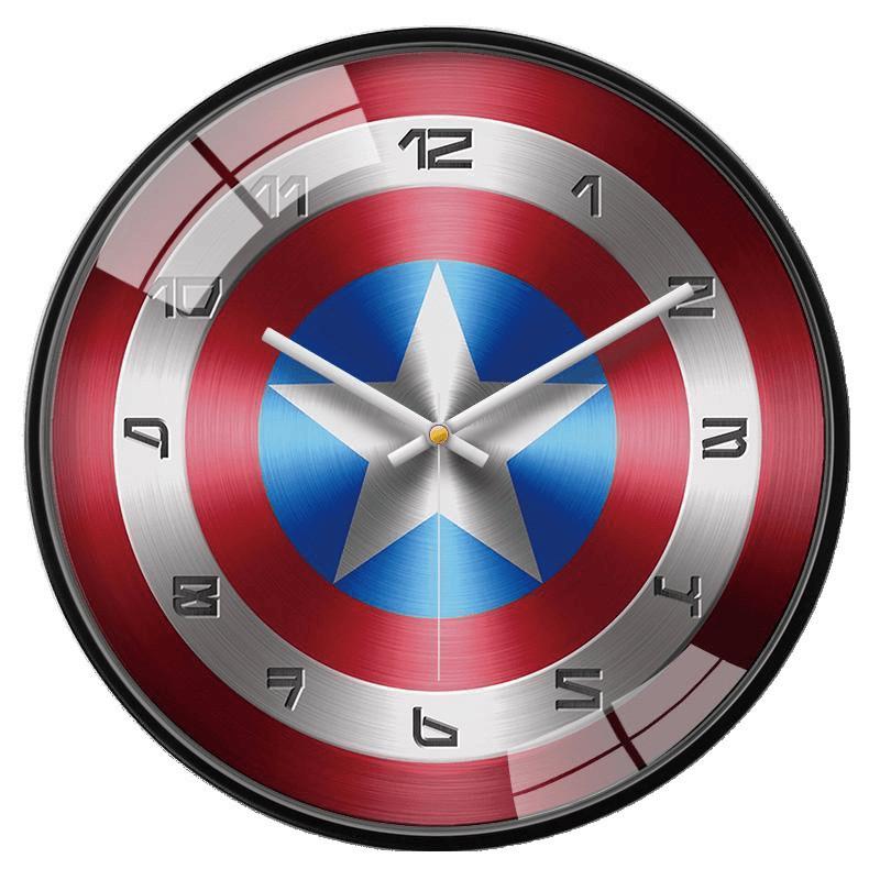 Marvel Captain America Iron Man Spider Man Pattern Wall Clock For Kids Room Decor