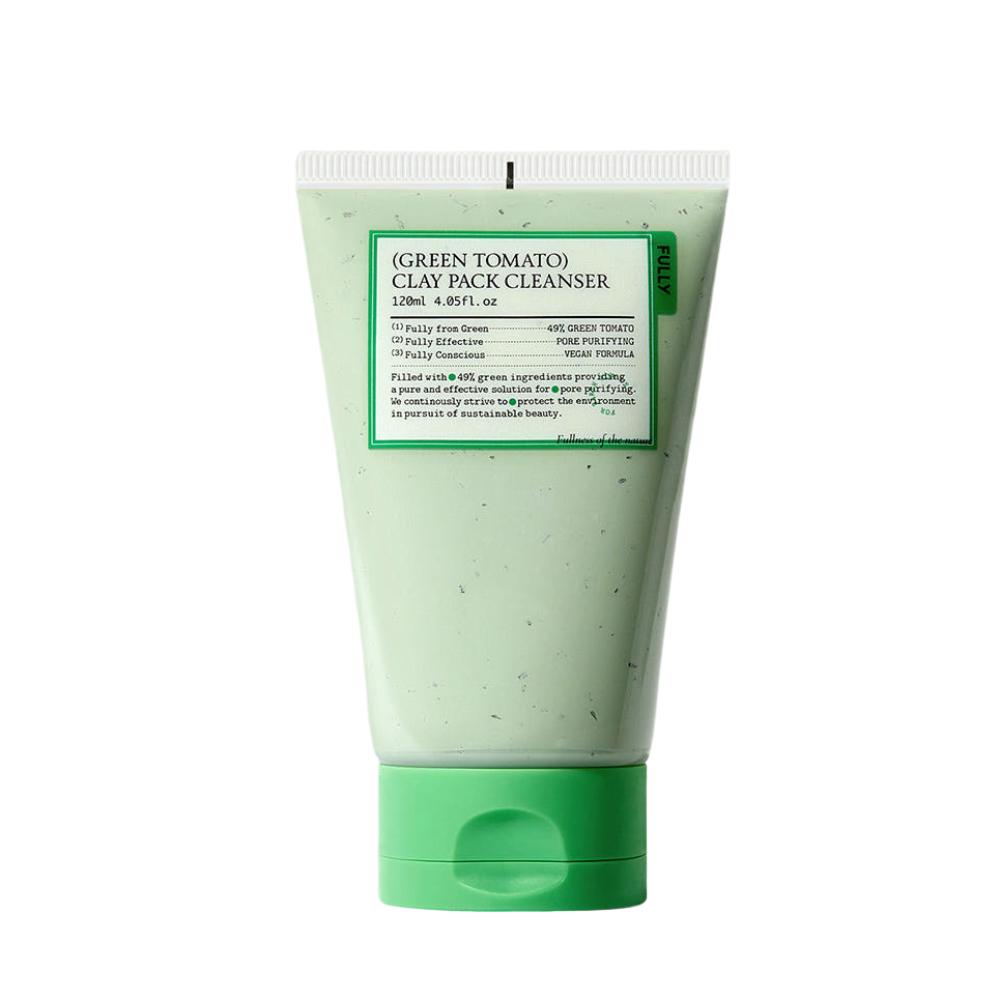 FULLY Green Tomato Clay Pack Cleanser 120ml Pore Tightening Deep Cleansing Vegan Face Wash K-Beauty