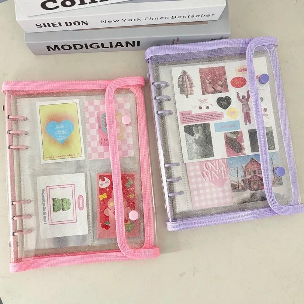 Ins PP A5 Binder Cover DIY Double-Buckle Album Book Loose Leaf Small Card Booklet Photo Collect Book