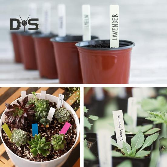 4-calowe etykiety do roślin, plastikowe etykiety z nazwami roślin, wielokrotnego użytku, paliki do etykietowania roślin z pisakiem do sadzonek, kwiatów, ziół, warzyw