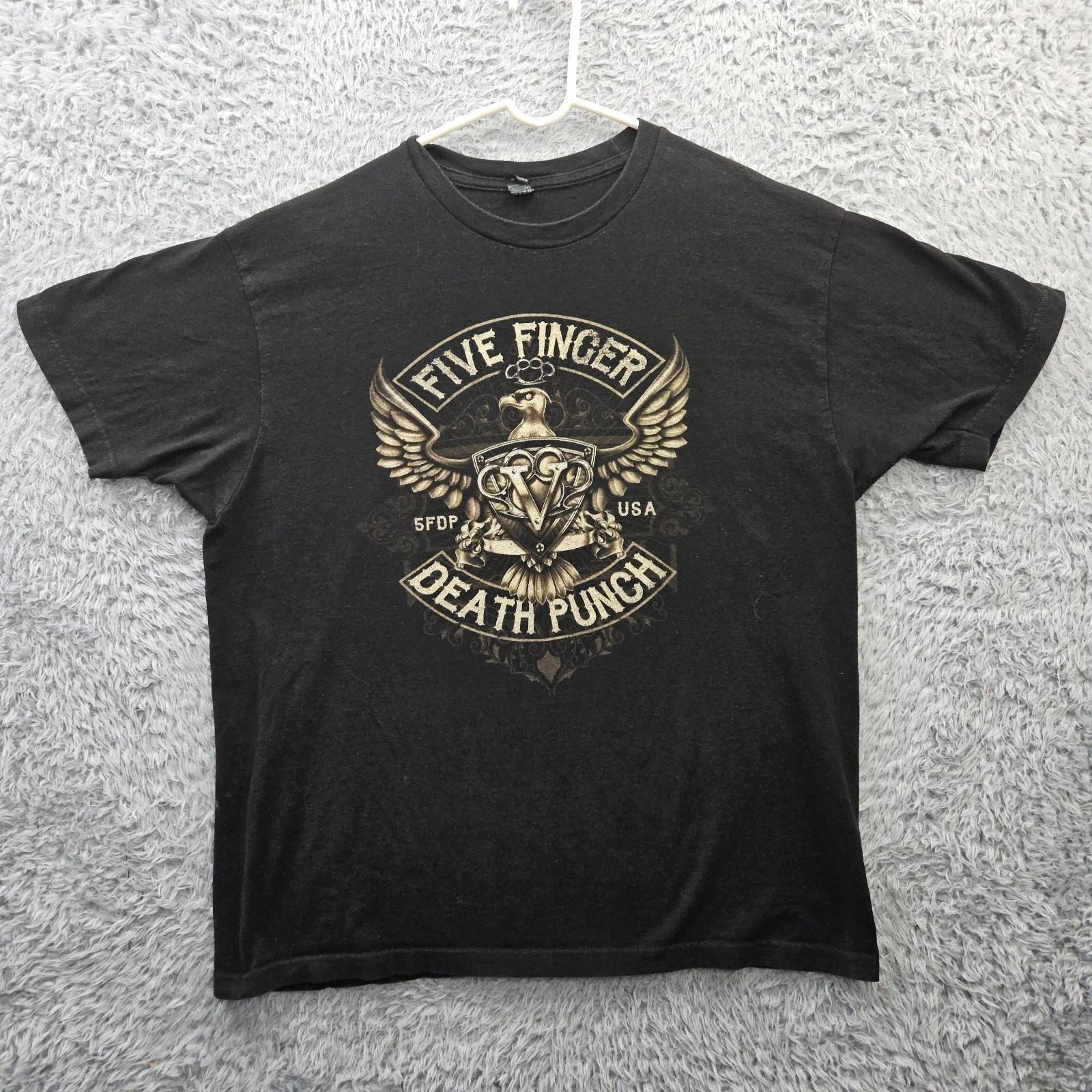 

Five Finger Death Punch Винтажная Хлопковая Футболка 100% Мужская Топ XL Tultex Крылья Щит Металл Y2K *Пятно 2XL