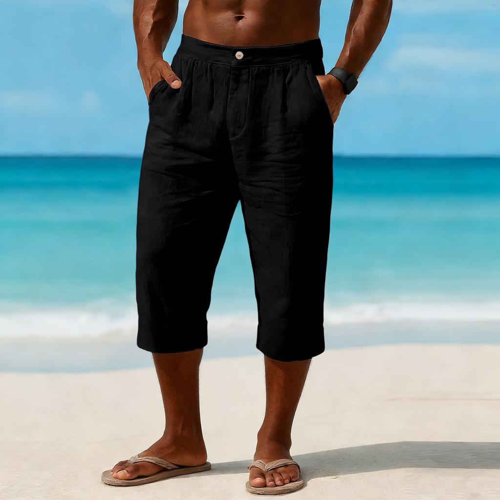 Pantaloni a gamba dritta cropped sportivi e casual da uomo