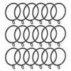 PATIKIL Inner Diameter Curtain Rod Rings with 18 Metal Drapery Rings for Curtain Rod Hoop Black 2-Inch Eyelets, Pins,