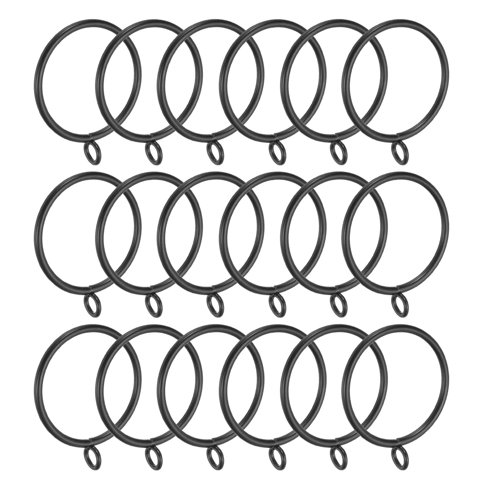 

PATIKIL Inner Diameter Curtain Rod Rings with 18 Metal Drapery Rings for Curtain Rod Hoop Black 2-Inch Eyelets, Pins, чёрный
