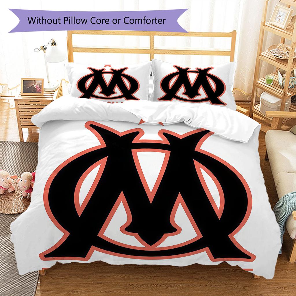 OM logo Bedding Quilt Set Quilt Cover Pillowcase Home Decoration Birthday Gift (1 * duvet cover + 2 * pillowcase, without core)