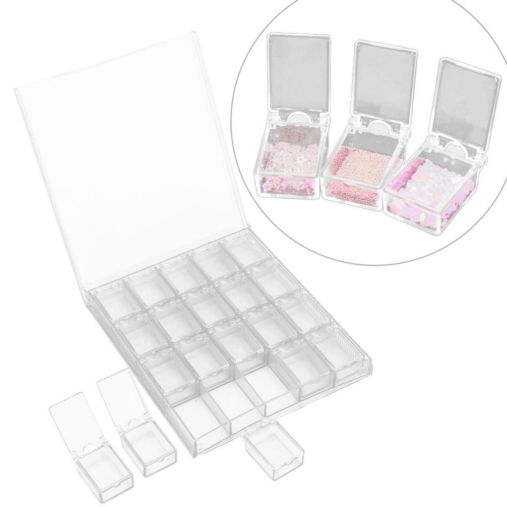Detachable Dividers Transparent Nail Art Organizer  Nail ornament classification