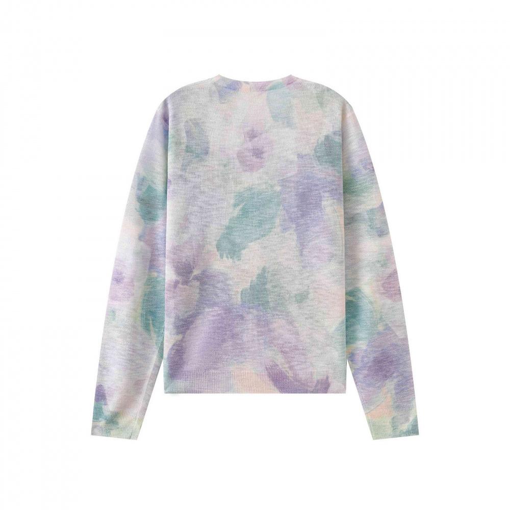 Women Short Sleeve Knitted O-Neck Pullover Sweater Top Basic Fashion Print Casual Female Clothing with Stylish Patterns