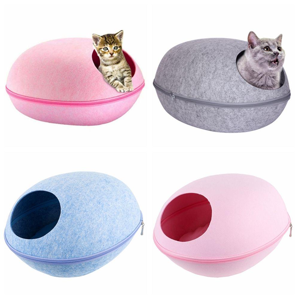 Matte Haustierhaus mit Kissen Zwingerhöhle Winterfilz Katzenbetten Katzenbett Kleines Hundehaus Kätzchenkissen