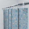 Blue Floral Shower Curtain With Monogram For Bathroom Decor Custom Name Available Perfect Housewarming Gift #Homede