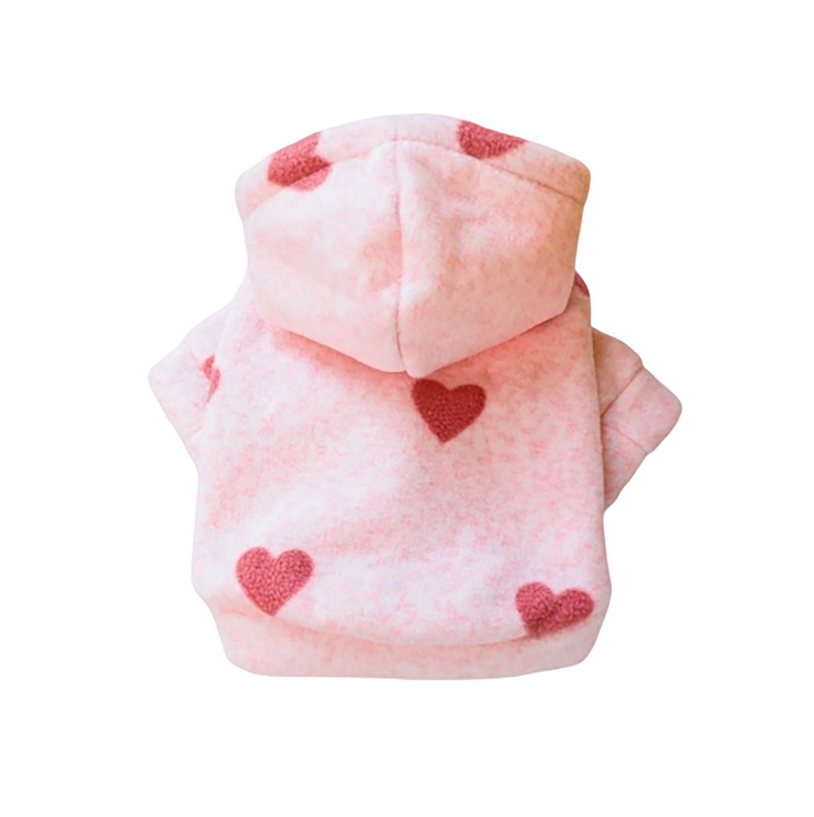 

Cozy Heart Pet Hoodie – Soft Warm Sweatshirt For Small Dogs & Cats, Cute Princess Outfit XS рожевий
