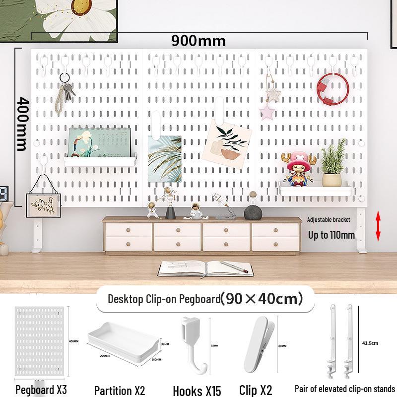 Desktop DIY Pegboard: Large Accessory Holder for Office or Home Desk, Clamp-Standing Storage, Hanging Rack, Countertop Decoration Display.