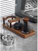 Multi-Functional Solid Wood Coffee Tamper & Distributor Base with Handle Holder