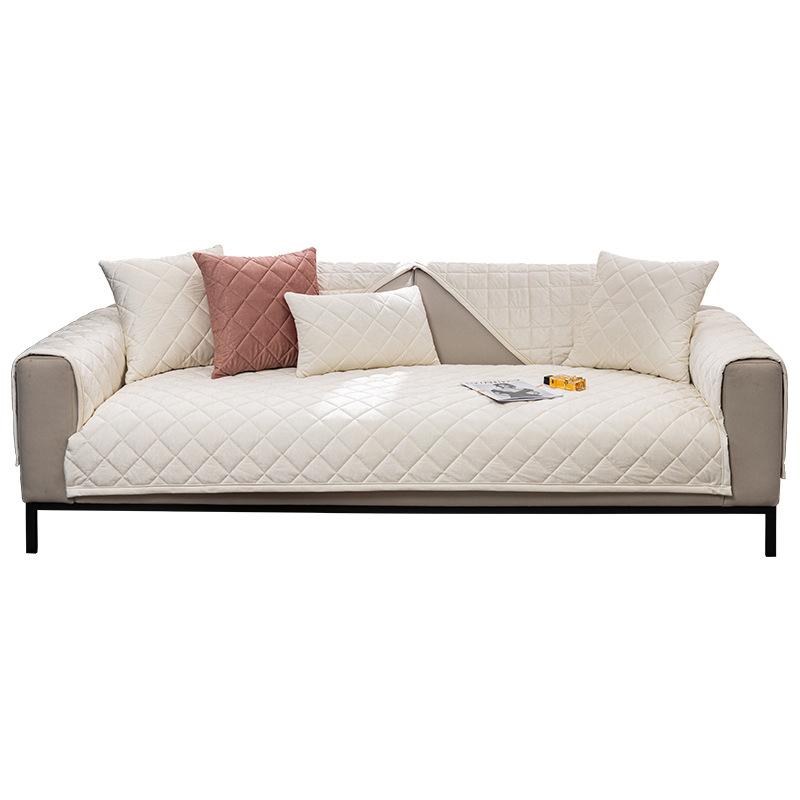Four Seasons Universal Embroidery Craft Sofa Cushion Sofa Cover Fabric Plush Anti-Scratching Leather Sofa Cushion Protection