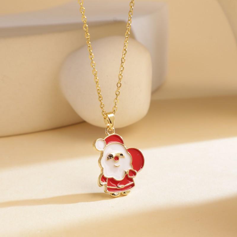 Christmas Necklace Women Titanium Steel Festive Design Trendy Accessory