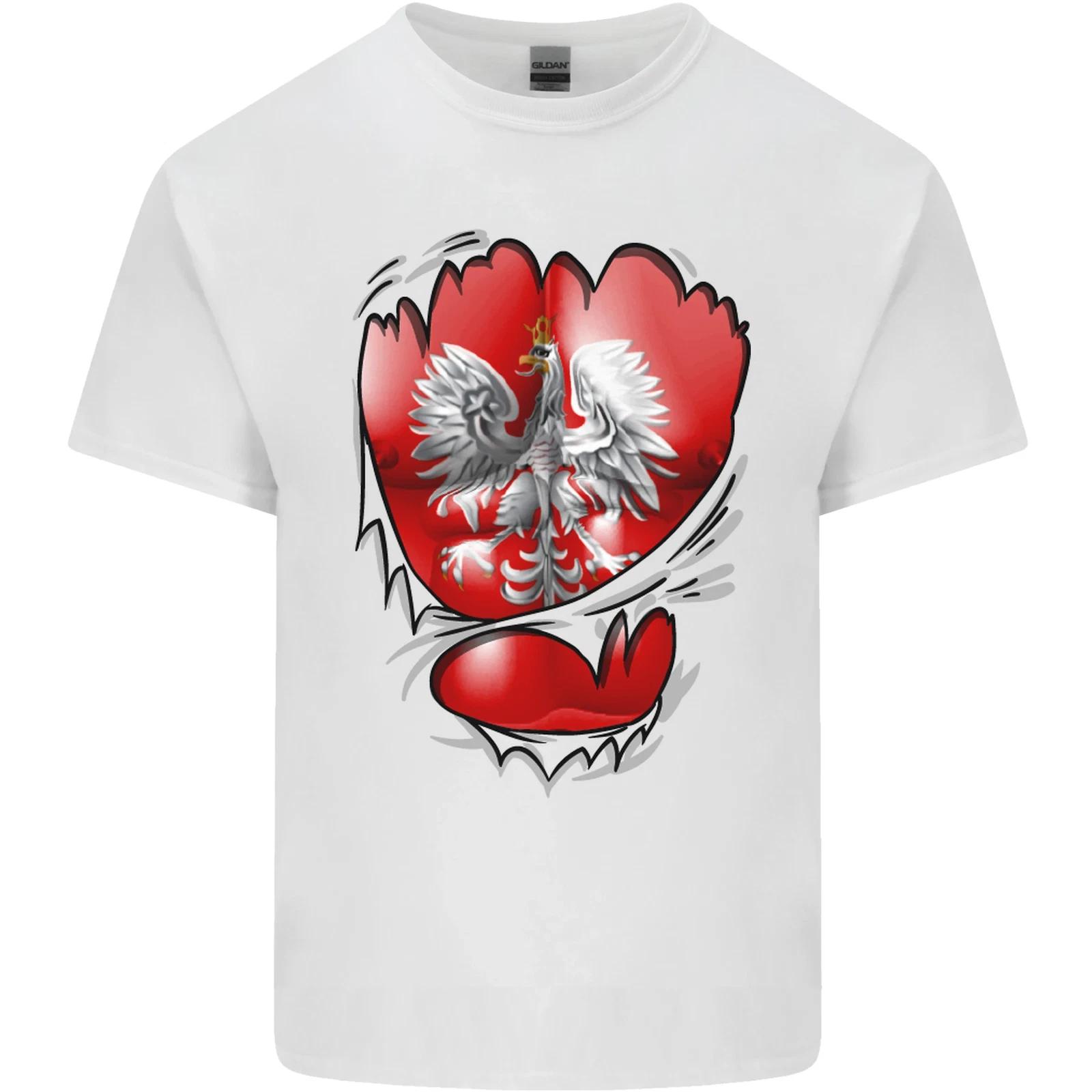 Gym The Polish Flag Ripped Muscles Poland Kids T-Shirt Childrens S