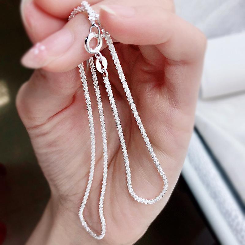 S925 Sterling Silver Sparkling Water Wave Clavicle Chain Light Luxury Shimmer