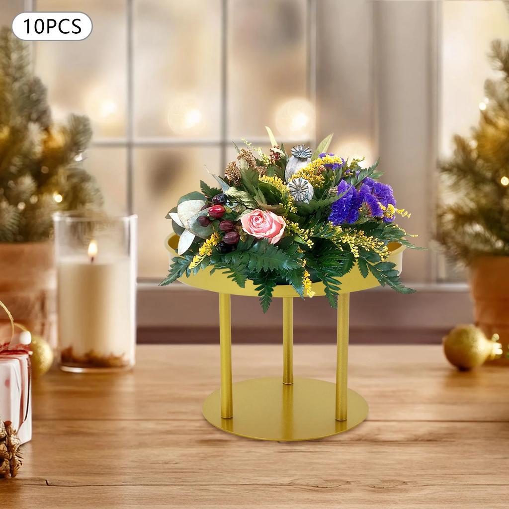 10 Circular Flower Racks with a Diameter of 20cm and a Height of 15cm (3 Support Rods), , Decoration,