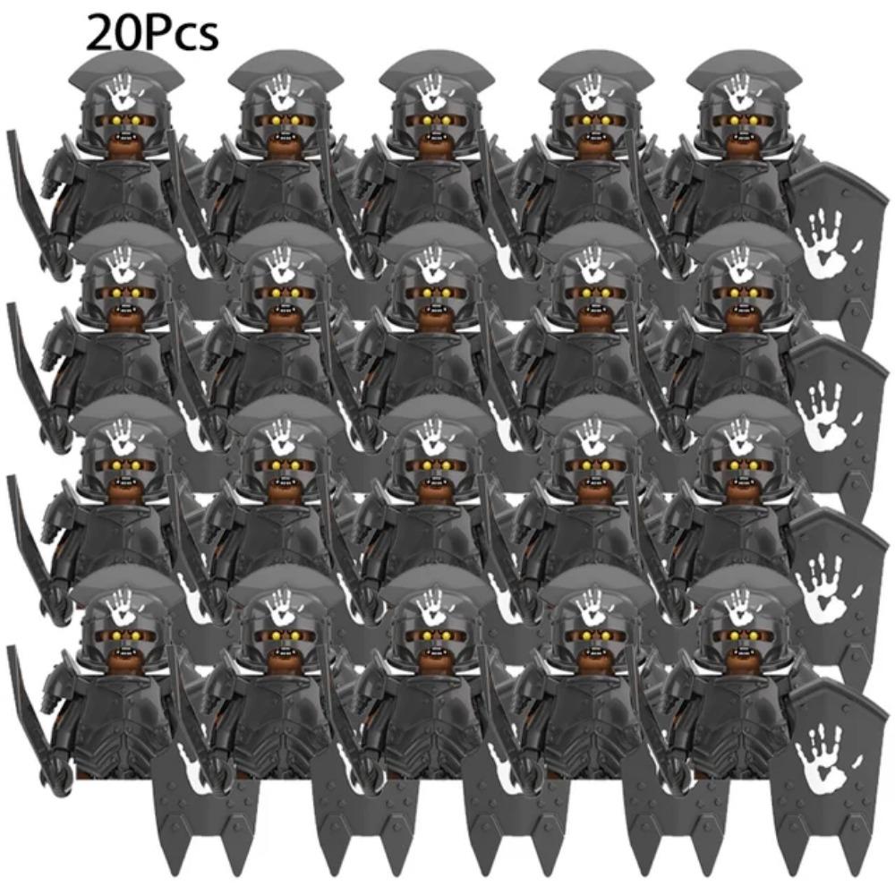 

12СМ 20шт Средневековый Военный Лорд Эльфийской Гвардии Армия Орки Гномы Воины Властелин Колец Дети Мини Сборные Фигурки из Строительных Блоков