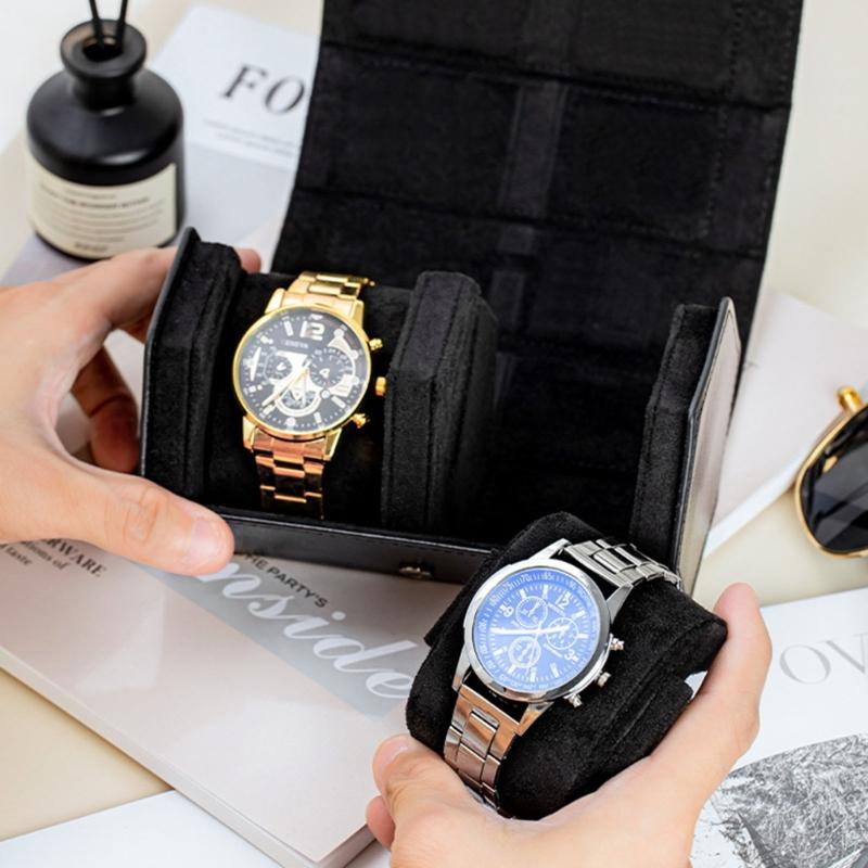 Elegant PU Leather Hexagon Watch Box Compact Design For Safe Jewelry