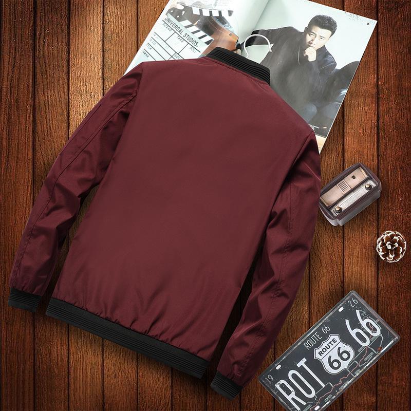 Youth Large Size Baseball Jacket Men's Casual Solid Color Jacket