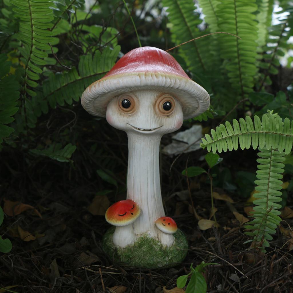 1 STK. Bezaubernde Pilzstatue mit Babygesicht - Harz, freistehend für Garten- und Rasendekoration | Perfektes Geschenk für Halloween, Weihnachten