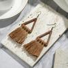 RSAMD Vintage Triangle Multicolor Tassel Earrings Ethnic Boho Drop Earring for Women-Brown