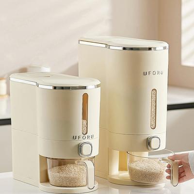 Versiegelter Reisbehälter Versiegelter Feuchtigkeitssicherer Reisbehälter mit Messbecher Getreidepulverboxen Aufbewahrung Lebensmittel Getreide Reisbehälter 5kg/10kg
