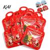 Holiday Gift Exchange Packaging Christmas Treat Bags with Handles, Self-Seal Candy Cookie for Decorative Snack Containers Party Favors, Clear