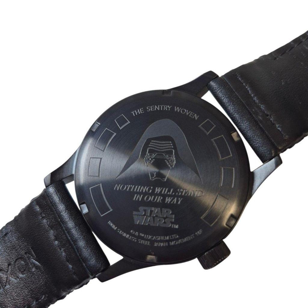 Used Star Wars Limited Collaboration Model Black Nixon THE STAR Silver Leather Watch (No Box)
