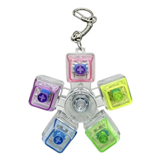 LED Light-up Keyboard Fidget Spinner Toy Decompression Button Finger Clicker Toy 2/3/4/5/6-Keys Fidget Keychain Stress Relief Desk Toy